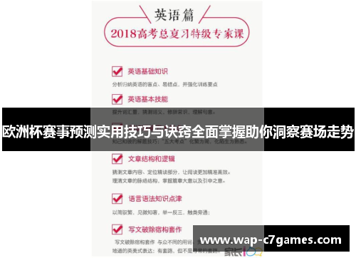 欧洲杯赛事预测实用技巧与诀窍全面掌握助你洞察赛场走势